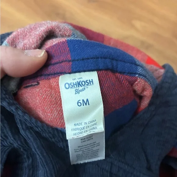 OshKosh B'gosh Dark Blue Corduroy Overalls 6 Months - Picture 3 of 3